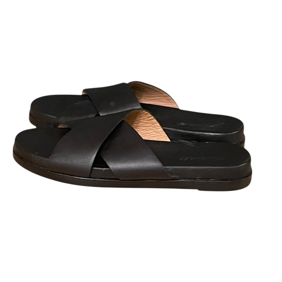 Madewell Louisa Fam Black Leather Slides Shoes Style ND954 - Picture 9 of 9